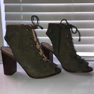 Olive Green Tie-Up Heels